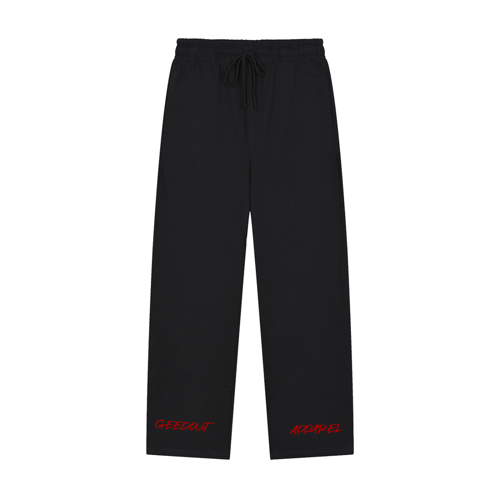 Solid Color Straight-Leg Sweatpants