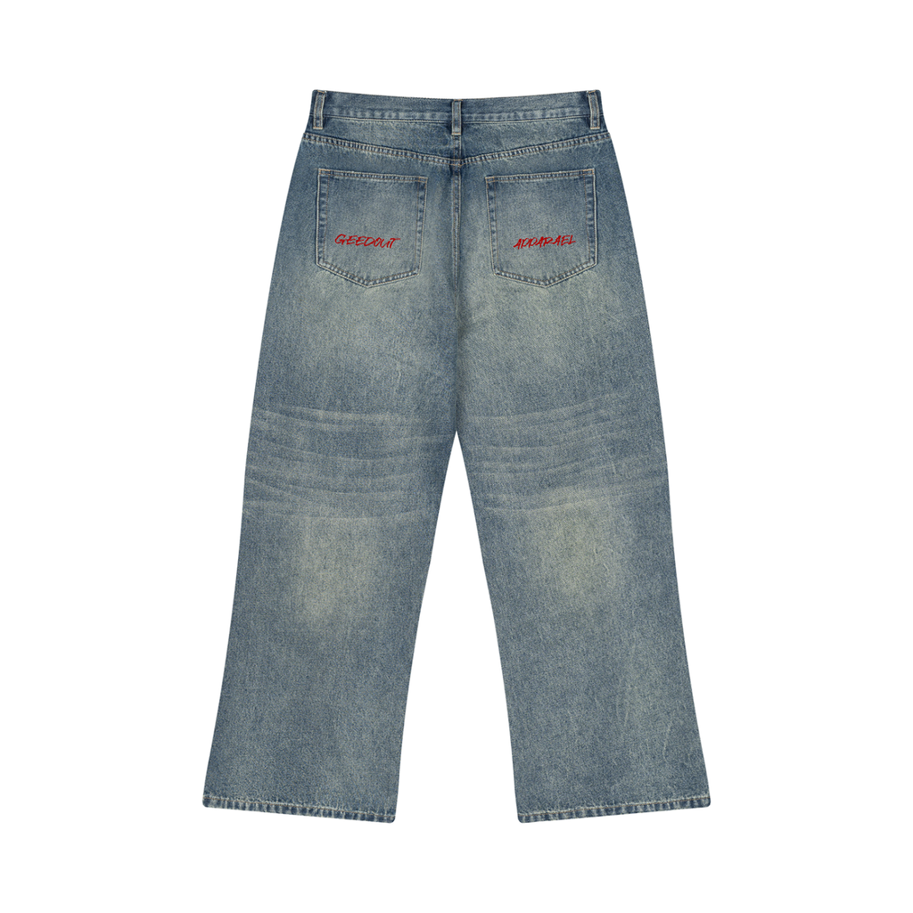 Men’s Vintage Wash Wide Leg Jeans