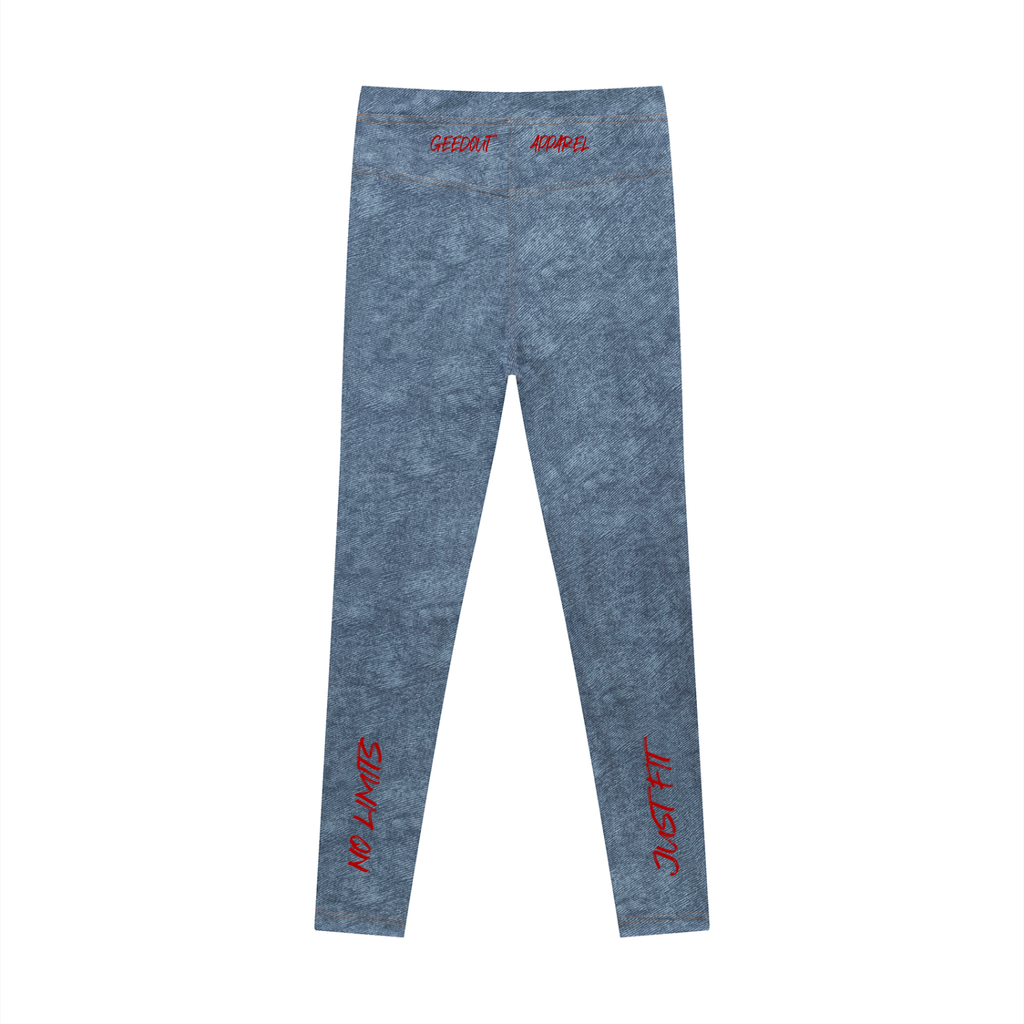 Women's Faux Denim Zip-Fly Leggings